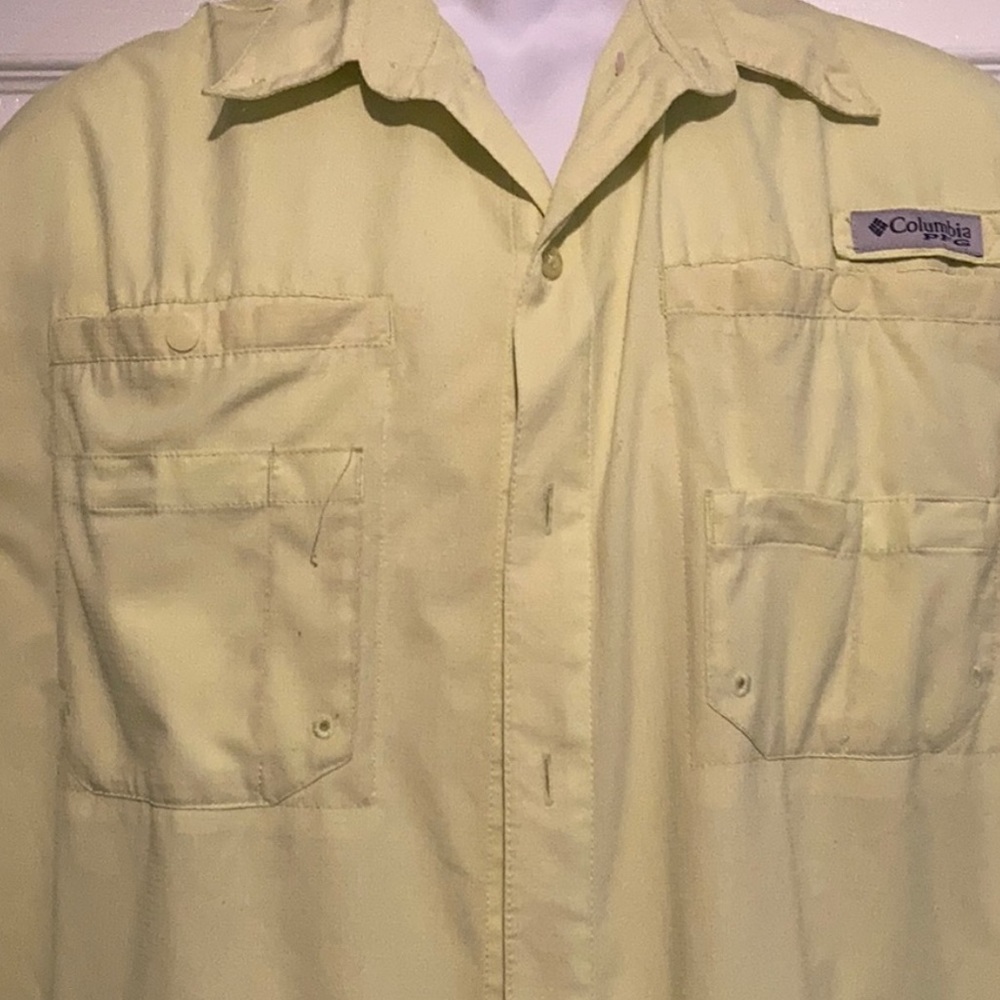 Bright yellow Columbia shirt
